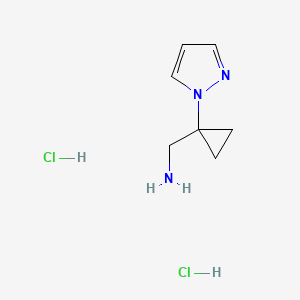 molecular formula C7H13Cl2N3 B2426392 [1-(1H-pyrazol-1-yl)cyclopropyl]methanamine dihydrochloride CAS No. 2137630-26-1