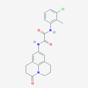 N1-(3-chloro-2-methylphenyl)-N2-(3-oxo-1,2,3,5,6,7-hexahydropyrido[3,2,1-ij]quinolin-9-yl)oxalamide