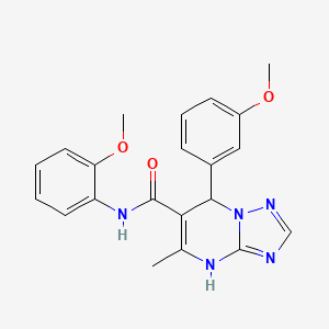 molecular formula C21H21N5O3 B2426416 N-(2-methoxyphenyl)-7-(3-methoxyphenyl)-5-methyl-4,7-dihydro[1,2,4]triazolo[1,5-a]pyrimidine-6-carboxamide CAS No. 540502-67-8