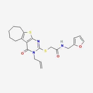 2-((3-allyl-4-oxo-4,5,6,7,8,9-hexahydro-3H-cyclohepta[4,5]thieno[2,3-d]pyrimidin-2-yl)thio)-N-(furan-2-ylmethyl)acetamide