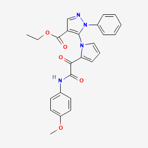 molecular formula C25H22N4O5 B2426426 ethyl 5-{2-[2-(4-methoxyanilino)-2-oxoacetyl]-1H-pyrrol-1-yl}-1-phenyl-1H-pyrazole-4-carboxylate CAS No. 477709-29-8