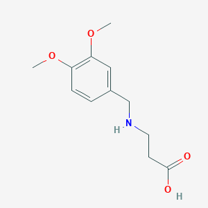 molecular formula C12H18ClNO4 B2426434 3-{[(3,4-DIMETHOXYPHENYL)METHYL]AMINO}PROPANOIC ACID CAS No. 1224166-72-6