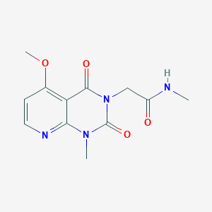 molecular formula C12H14N4O4 B2426440 2-(5-methoxy-1-methyl-2,4-dioxo-1,2-dihydropyrido[2,3-d]pyrimidin-3(4H)-yl)-N-methylacetamide CAS No. 941946-92-5