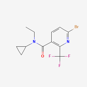 molecular formula C12H12BrF3N2O B2426443 6-Bromo-N-cyclopropyl-N-ethyl-2-(trifluoromethyl)pyridine-3-carboxamide CAS No. 2305501-48-6