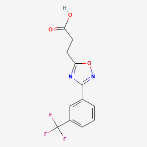 molecular formula C12H9F3N2O3 B2426444 3-{3-[3-(Trifluoromethyl)phenyl]-1,2,4-oxadiazol-5-yl}propanoic acid CAS No. 866018-88-4