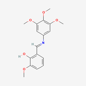 molecular formula C17H19NO5 B2426450 2-methoxy-6-{(E)-[(3,4,5-trimethoxyphenyl)imino]methyl}phenol CAS No. 1160943-27-0