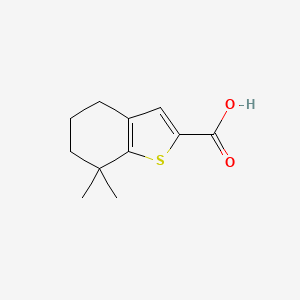 molecular formula C11H14O2S B2426455 7,7-二甲基-5,6-二氢-4H-1-苯并噻吩-2-羧酸 CAS No. 1503608-57-8