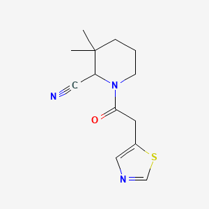 3,3-Dimethyl-1-[2-(1,3-thiazol-5-yl)acetyl]piperidine-2-carbonitrile