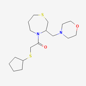 2-(Cyclopentylthio)-1-(3-(morpholinomethyl)-1,4-thiazepan-4-yl)ethanone