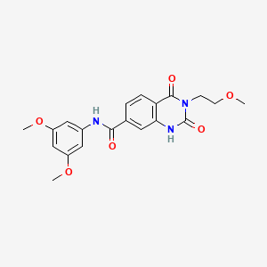 molecular formula C20H21N3O6 B2426464 N-(3,5-dimethoxyphenyl)-3-(2-methoxyethyl)-2,4-dioxo-1,2,3,4-tetrahydroquinazoline-7-carboxamide CAS No. 931722-21-3