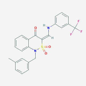 (3E)-1-(3-methylbenzyl)-3-({[3-(trifluoromethyl)phenyl]amino}methylene)-1H-2,1-benzothiazin-4(3H)-one 2,2-dioxide