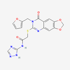 molecular formula C18H14N6O5S B2426498 N-(3-chloro-4-methylphenyl)-4-[(5-cyclopropyl-1,2,4-oxadiazol-3-yl)methyl]-6-methyl-3-oxo-3,4-dihydro-2H-1,4-benzoxazine-7-sulfonamide CAS No. 1116071-28-3