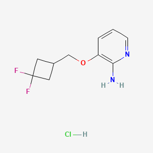 molecular formula C10H13ClF2N2O B2426501 3-[(3,3-Difluorocyclobutyl)methoxy]pyridin-2-amine;hydrochloride CAS No. 2361641-15-6