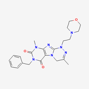molecular formula C22H27N7O3 B2426507 7-苄基-3,9-二甲基-1-(2-吗啉乙基)-1,4-二氢-[1,2,4]三嗪并[3,4-f]嘌呤-6,8(7H,9H)-二酮 CAS No. 923444-11-5