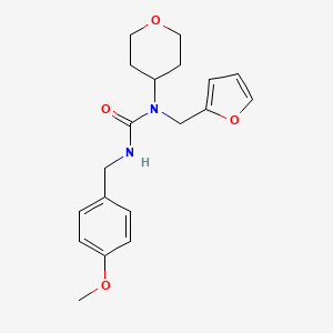 molecular formula C19H24N2O4 B2426511 1-(呋喃-2-基甲基)-3-(4-甲氧基苄基)-1-(四氢-2H-吡喃-4-基)脲 CAS No. 1448050-26-7