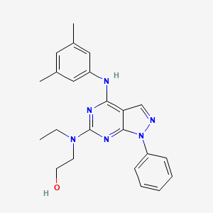 molecular formula C23H26N6O B2426541 2-[{4-[(3,5-dimethylphenyl)amino]-1-phenyl-1H-pyrazolo[3,4-d]pyrimidin-6-yl}(ethyl)amino]ethanol CAS No. 955338-73-5