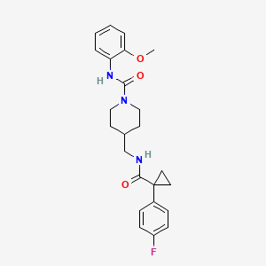 4-((1-(4-fluorophenyl)cyclopropanecarboxamido)methyl)-N-(2-methoxyphenyl)piperidine-1-carboxamide