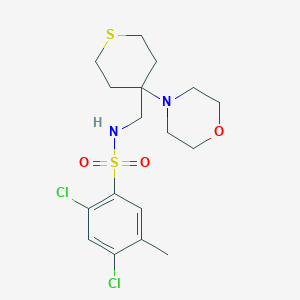 2,4-Dichloro-5-methyl-N-[(4-morpholin-4-ylthian-4-yl)methyl]benzenesulfonamide