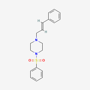 molecular formula C19H22N2O2S B2426555 1-(benzenesulfonyl)-4-[(E)-3-phenylprop-2-enyl]piperazine CAS No. 325779-72-4