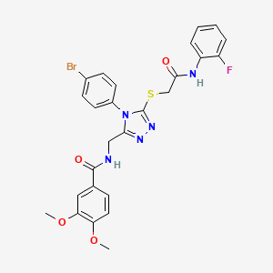 N-((4-(4-bromophenyl)-5-((2-((2-fluorophenyl)amino)-2-oxoethyl)thio)-4H-1,2,4-triazol-3-yl)methyl)-3,4-dimethoxybenzamide