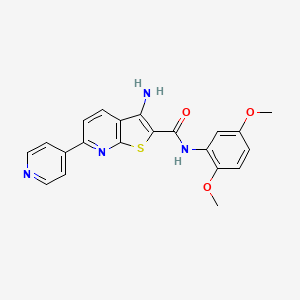 3-amino-N-(2,5-dimethoxyphenyl)-6-pyridin-4-ylthieno[2,3-b]pyridine-2-carboxamide