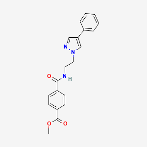 methyl 4-((2-(4-phenyl-1H-pyrazol-1-yl)ethyl)carbamoyl)benzoate