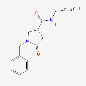 molecular formula C15H16N2O2 B2426572 1-Benzyl-5-oxo-N-prop-2-ynylpyrrolidine-3-carboxamide CAS No. 1624874-39-0