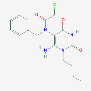 N-(6-amino-1-butyl-2,4-dioxo-1,2,3,4-tetrahydropyrimidin-5-yl)-N-benzyl-2-chloroacetamide