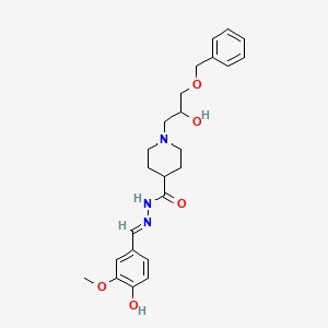 (E)-1-(3-(benzyloxy)-2-hydroxypropyl)-N'-(4-hydroxy-3-methoxybenzylidene)piperidine-4-carbohydrazide
