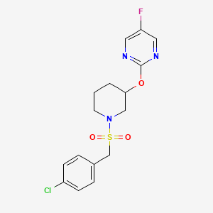 2-((1-((4-Chlorobenzyl)sulfonyl)piperidin-3-yl)oxy)-5-fluoropyrimidine