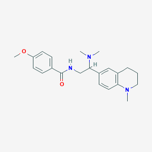 molecular formula C22H29N3O2 B2426590 N-(2-(dimethylamino)-2-(1-methyl-1,2,3,4-tetrahydroquinolin-6-yl)ethyl)-4-methoxybenzamide CAS No. 921894-19-1