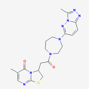 6-Methyl-3-[2-[4-(3-methyl-[1,2,4]triazolo[4,3-b]pyridazin-6-yl)-1,4-diazepan-1-yl]-2-oxoethyl]-2,3-dihydro-[1,3]thiazolo[3,2-a]pyrimidin-5-one
