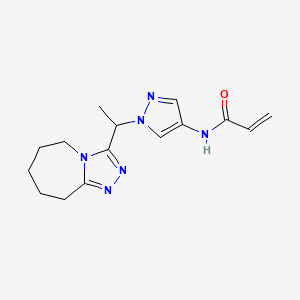 N-[1-[1-(6,7,8,9-Tetrahydro-5H-[1,2,4]triazolo[4,3-a]azepin-3-yl)ethyl]pyrazol-4-yl]prop-2-enamide