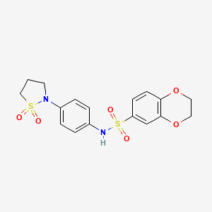 N-(4-(1,1-dioxidoisothiazolidin-2-yl)phenyl)-2,3-dihydrobenzo[b][1,4]dioxine-6-sulfonamide