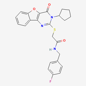 2-[(3-cyclopentyl-4-oxo-3,4-dihydro[1]benzofuro[3,2-d]pyrimidin-2-yl)sulfanyl]-N-(4-fluorobenzyl)acetamide