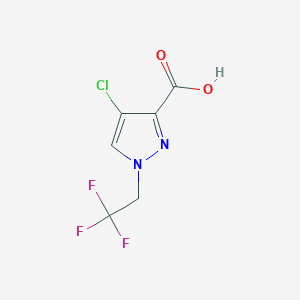 molecular formula C6H4ClF3N2O2 B2426614 4-Chloro-1-(2,2,2-trifluoroethyl)-1H-pyrazole-3-carboxylic acid CAS No. 1006448-63-0