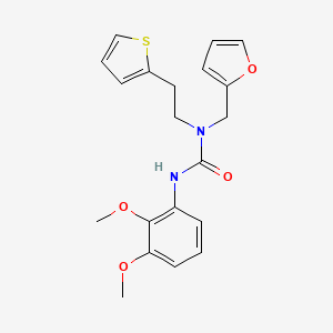 molecular formula C20H22N2O4S B2426615 3-(2,3-二甲氧基苯基)-1-(呋喃-2-基甲基)-1-(2-(噻吩-2-基)乙基)脲 CAS No. 1396793-12-6