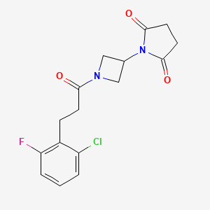 molecular formula C16H16ClFN2O3 B2426618 1-(1-(3-(2-氯-6-氟苯基)丙酰)氮杂环丁-3-基)吡咯烷-2,5-二酮 CAS No. 1904132-31-5