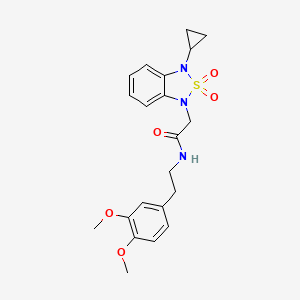 2-(3-cyclopropyl-2,2-dioxo-1,3-dihydro-2lambda6,1,3-benzothiadiazol-1-yl)-N-[2-(3,4-dimethoxyphenyl)ethyl]acetamide