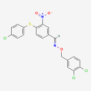 4-[(4-chlorophenyl)sulfanyl]-3-nitrobenzenecarbaldehyde O-(3,4-dichlorobenzyl)oxime