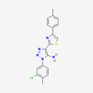 molecular formula C19H16ClN5S B2426648 1-(3-氯-4-甲基苯基)-4-[4-(4-甲基苯基)-1,3-噻唑-2-基]-1H-1,2,3-三唑-5-胺 CAS No. 1251634-93-1