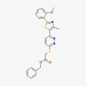 Benzyl 2-((6-(2-(2-methoxyphenyl)-4-methylthiazol-5-yl)pyridazin-3-yl)thio)acetate