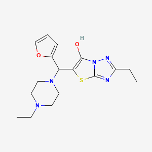 molecular formula C17H23N5O2S B2426650 2-乙基-5-((4-乙基哌嗪-1-基)(呋喃-2-基)甲基)噻唑并[3,2-b][1,2,4]三唑-6-醇 CAS No. 886911-83-7