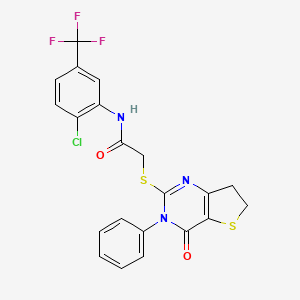 N-(2-chloro-5-(trifluoromethyl)phenyl)-2-((4-oxo-3-phenyl-3,4,6,7-tetrahydrothieno[3,2-d]pyrimidin-2-yl)thio)acetamide