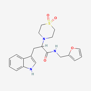 2-(1,1-dioxo-1lambda~6~,4-thiazinan-4-yl)-N-(2-furylmethyl)-3-(1H-indol-3-yl)propanamide