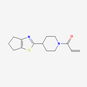 molecular formula C14H18N2OS B2426656 1-[4-(5,6-Dihydro-4H-cyclopenta[d][1,3]thiazol-2-yl)piperidin-1-yl]prop-2-en-1-one CAS No. 2361657-14-7