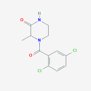 molecular formula C12H12Cl2N2O2 B2426658 4-(2,5-二氯苯甲酰)-3-甲基哌嗪-2-酮 CAS No. 1214035-82-1