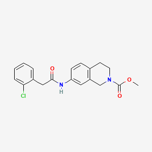 molecular formula C19H19ClN2O3 B2426659 methyl 7-(2-(2-chlorophenyl)acetamido)-3,4-dihydroisoquinoline-2(1H)-carboxylate CAS No. 1448048-12-1