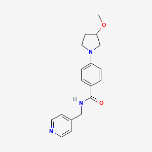 molecular formula C18H21N3O2 B2426661 4-(3-甲氧基吡咯啉-1-基)-N-(吡啶-4-基甲基)苯甲酰胺 CAS No. 2034305-53-6