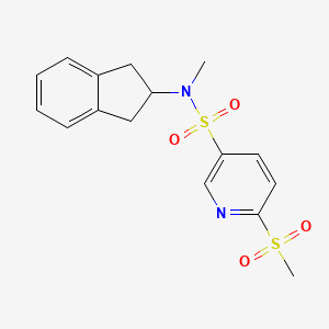 N-(2,3-Dihydro-1H-inden-2-yl)-N-methyl-6-methylsulfonylpyridine-3-sulfonamide